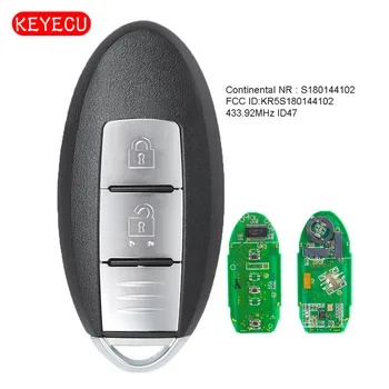 KEYECU 433.92 MHz 7953XTT 4A Chip Smart Remote Key Fob 2 przyciski do Nissan Qashqai 12/2013-2017 FCC: S180144102