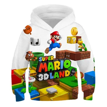 2020 Mario games Jesień Zima odzież dla chłopców i dziewcząt poliester bluza z kapturem dziecięca casual odzież sportowa Odzież