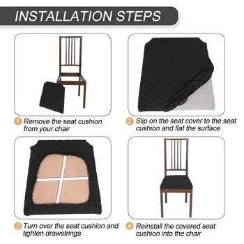 1/2/4/6 szt./kpl. elastan pokrywa krzesła elastyczne obiadu fotel etui do przyjęcia domowe ślubna ozdoba nowy ^o^