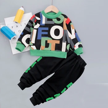 Melario odzież Dziecięca zestawy 2020 odzież Dziecięca jesień z długim rękawem casual aktywne kostiumy List do druku swetry topy i spodnie