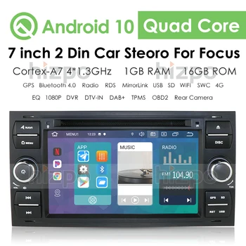Radio 2 Din Car Android 10 multimediów HD do Ford Focus C S MAX Transit Mondeo odtwarzacz dotykowy ekran auto audio stereo Bluetooth