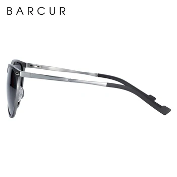 BARCUR retro aluminium magnez męskie okulary polaryzacyjne rocznika okrągłe okulary damskie przeciwsłoneczne akcesoria UV400 Oculos De Sol