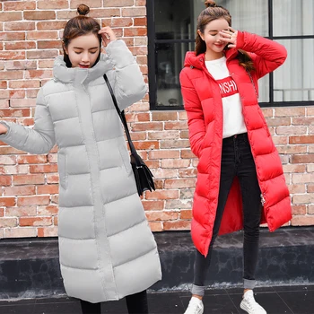 Plus rozmiar 3XL kurtki 2019 kobiety moda płaszcz zimowy długa cienka gruba ciepła kurtka dół zbiórki bawełniana pikowana kurtka kurtki parki