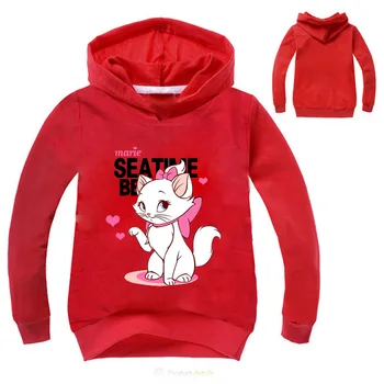 3-16Years Marie Cat odzież z długimi rękawami bluzy dla dziewczyn Aristocats Cat bluza słodkie dziecko bombowiec kurtka Bobo