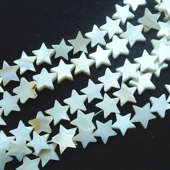 30 szt. natura biała muszla koraliki pięć gwiazdek kształt koraliki wiersza rozmiar 15 mm dla kobiet bransoletki produkcja koraliki