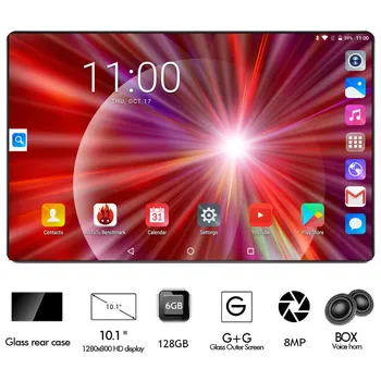 Super 2.5 D Glass 10 Inch Tablet Quad Core 6GB RAM 128GB 4G ROM FDD LTE 1280x800 Dual SIM Card Android 8.0 Tablet 10.1 Pad prezenty