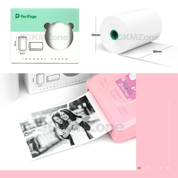 80 mm kolor naklejki papierowy rolka z самоклеящимся 80*50 mm dla GZM8009 Peripage Max A3 Mini Pocket Photo Notes Printer Paper