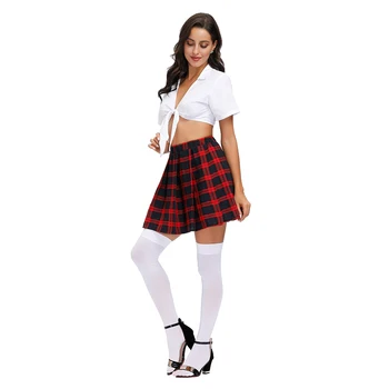 Damska komórkowa Szkolna gra mundury Sexy schoolgirl kostium klub nocny kochanek student cosplay kostium na Halloween