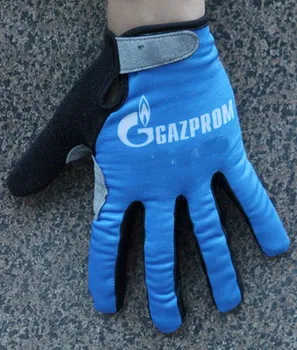 Zimowy polar ciepła 2016 GAZPROM Pro Team jedna para pełna palec jazda na Rowerze Jersey rękawiczki MTB Road Mountain Gel rękawice