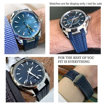 20 mm gumowy pasek silikonowy do zegarka pasuje do Omega Seamaster 300 AT Aqua Terra 150 Ultra Light 8900 stalowa klamra watchband bransoletki