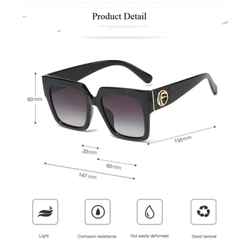Kwadratowe przewymiarowany okulary Kobiety luksusowej marki 2019 nowy projektant gradient okulary duża ramka rocznika kocie oczy odcienie UV400