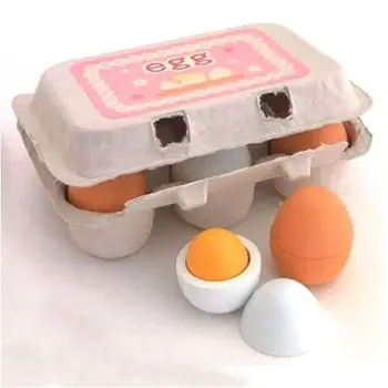 6 szt./paczka dzieci dzieci udają grać przedszkolne zabawki edukacyjne drewniane jajka żółtko kuchnia gotowanie dla dzieci zabawki dla dzieci, prezenty