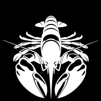 Volkrays Creative Car Sticker Lobster Accessories odblaskowa wodoodporna pokrywa rysy Winylowa naklejka czarny/biały,13 cm*15 cm