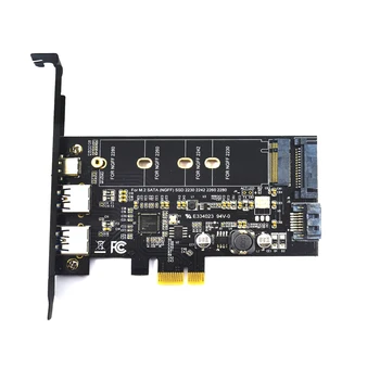2x USB 3.0 & Type-c M. 2 PCIe adapter M2 SSD SATA B klucz do PCI-e 3.0 kontroler konwerter Riser Card dla 2280 2260 2242 2230 NGFF