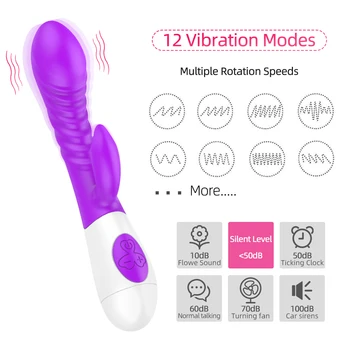 Nowy Królik wibrator dla kobiet G Spot podwójne dildo wibrator pochwy masażer łechtaczki kobiet masturbator sex zabawki dla kobiet dorosłych