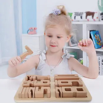 Zabawy cyfrowe bloki puzzle kwadraty drewniane zabawki edukacyjne dla dzieci do deformacji operacji