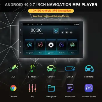 Bluetooth, podwójny Din In-Dash MP5/4/3 player z GPS 7