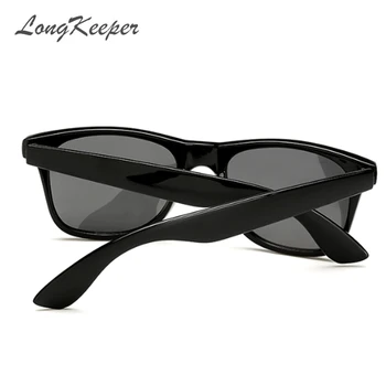 LongKeeper modne okulary mężczyźni okulary polaryzacyjne mężczyźni jazdy lusterka podłogowa punktów czarna oprawka, okulary, okulary przeciwsłoneczne UV400