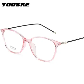 YOOSKE TR90 Glasses Frame Women Retro Ultralight Cat Eye Eyeglasses Frames for Men Fashion Woman ' s Accesories fałszywe okulary
