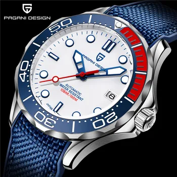 Nowy projekt Pagani niebieski bransoleta z luksusowej marki zegarek męski zegarek mechaniczny zegarek mężczyźni wodoodporny 100M Diver relogio masculino