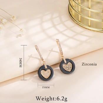 MAIKALE Classic Multiple ceramiczne kolczyki pręta miedź AAA cyrkonia powłoką proste koreański kolczyki dla kobiet biżuteria prezent