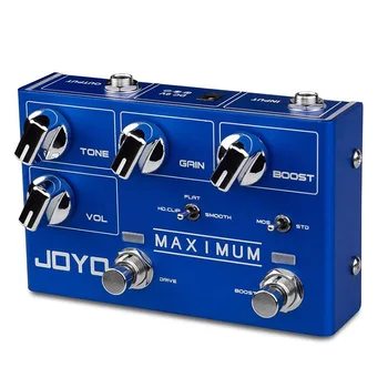 JOYO R-05 Maximum Overdrive Pedal Effect with Drive & Boost Dual Channel Guitar Pedal for Electric Guitar Effect True Bypass