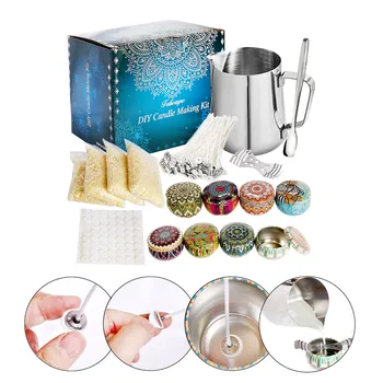 40# Diy Candle Making Kit Including Wax Jar Beeswax Candle Box Spoon Etc Candle Mold Diy Candle Clay Craft Tools Handcraft