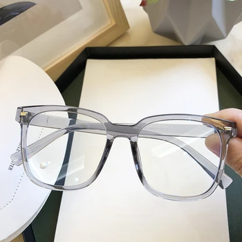 TR90 Anti-blue Light komputerowe okulary dla kobiet, vintage, nity kwadratowe przezroczyste okulary mężczyźni czarne okulary odcienie krótkowzroczność ramka