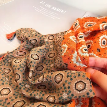 Moda damska new aztecki etniczny pędzelkiem wiskoza szal szalik jesień zima ciepła gruba jedwabny szal ukradł islamski hidżab Sjaal 180*100 cm