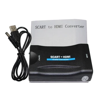 1080P SCART to HDMI Video Audio wysokiej klasy konwerter adapter do TV HD DVD dla Sky Box STB Plug and Play