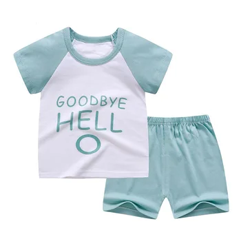 2020 Baby Boys Girls letnia koszulka+krótkie spodnie bawełniane zestawy ubrań zestaw ubrań Bebes kostiumy od 6 m do 7 lat