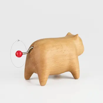 Ręczne коленчатая pozytywka piękny japoński styl drewniany ozdoba Walentynki prezent na urodziny twórcze psy forma pozytywka