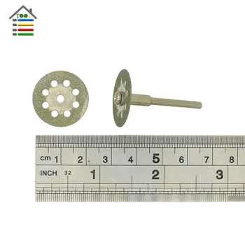 10szt 22 mm mini ostry Diament wyciąć obrotowe kółko tnące tarcze DIY narzędzia akcesoria Dremel z 2 szt trzon trzpienia