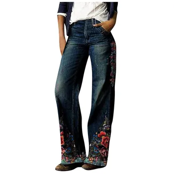 2020 spodnie Damskie femme pantalon modne drukowane dżinsy codzienne długie spodnie modne drukowanie Damskie spodnie
