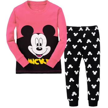 Kids boy girls clothing piżamy zestaw bawełna Dziecięca piżama 2szt Mickey kreskówka bluzki +spodnie maluch odzież Dziecięca bielizna nocna