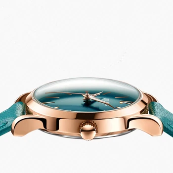 Julius Blue Classic luminous Bent Needle Leather Watch Woman Brand Lady wodoodporny zegarek Kwarcowy zegarek Reloj Mujer prezenty