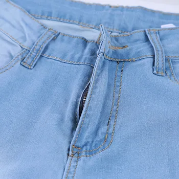 Plus rozmiar 3XL damskie szlifowanie rozciągliwy stretch jeansy z wysokim stanem Jeansowe wypłukane codzienne denim spodnie ołówek Damskie dżinsy