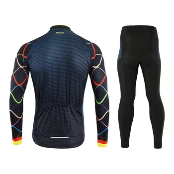 ARSUXEO 2019 męska jazda na Rowerze Jersey zestaw Pro Team z długim rękawem rower mundury MTB Jersey rower miękkie spodnie Rowerowe odzież z9t