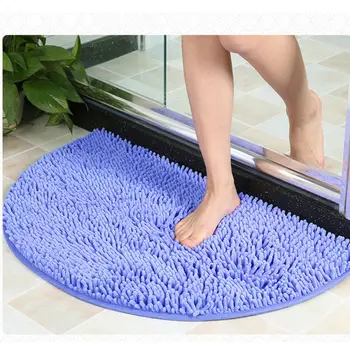 Półokrągły kształt miękka mikrofibra kudłaty antypoślizgowy chłonny dywanik do łazienki prysznic dywany dywan do domu salon 40x60cm