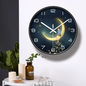 Przez cały twórczy niemy nowoczesny wielki zegar ścienny Zegar dla domowej kuchni salonu Wystrój baterie cichy