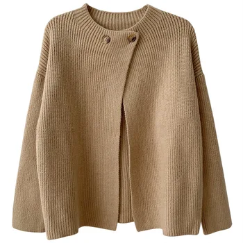 Nomikuma 2020 jesień nowy Vintage sweter Cardiagn Causal stałe z długim rękawem kobiety вязаное płaszcz koreański dzianiny kurtka 6B926