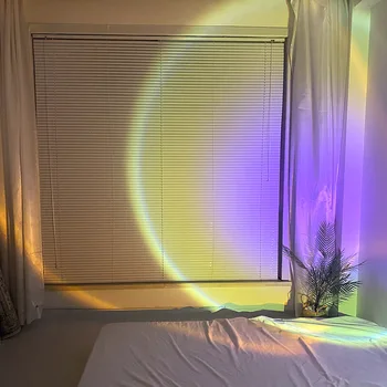 2021 USB przycisk Tęcza zachód słońca projektor atmosfera Led Night Light Home Coffee Shop tło ścienne dekoracja kolorowa lampa