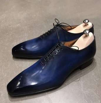 Nowy przyjazd moda sztuczna skóra formalne mężczyźni sukienka buty klasyczne Vintage stylowy Casual buty dla mężczyzn Zapato De Hombre HB226