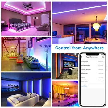 Alexa LED Strip Lights 10M Smart WiFi Color Changing Light Strip with and Remote APP Control for Home TV Kitchen DIY Decoration