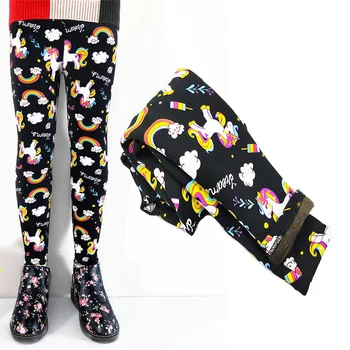 Zimowe spodnie dziecięce zimowe dla dzieci 2019 grube ciepłe spodnie w kropki Kid Dziewczyna Leopard Plus aksamitne spodnie legginsy dla dziewczynek