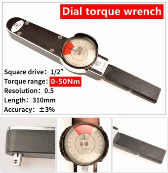 Mxita Dial torque spanner precyzyjny wskaźnik klucz dynamometryczny 1/2 0-50Nm narzędzia ręczne