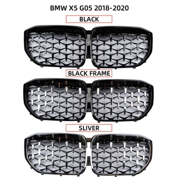 SOPEDAR Car Diamond Front Bumper Grille For BMW X5 G05 2018 2019 2020 Diamond Hood niewydolność kratka wyścigowe kraty części zamienne