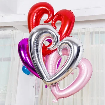 50szt 36 cali gigantyczny hak serce folia balony dekoracje ślubne pustą serce hel butla Walentynki Urodziny Globos