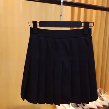 2019 Nowa Damska Wysoka Talia szyfonowa Plisowana krótka spódnica Sexy elastyczna spódnica jednolity kolor A-line Anti-light mini-spódniczka