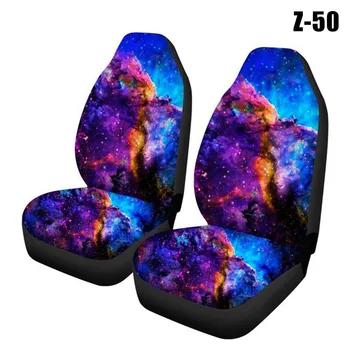 1/2pcs Starry Sky Print Car Seat Cover Full Wrap Coverage Dirt Resistant Universal Car Seat Cover Car Styling
